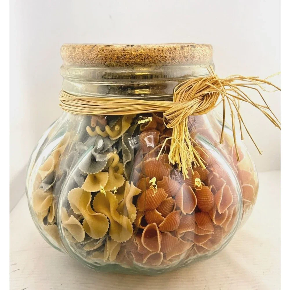 VTG NOS Pier 1 Apothecary Jar w/Pasta 7.5